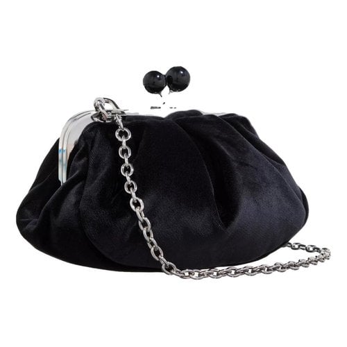 Pre-owned Max Mara Pasticcino Velvet Crossbody Bag In Black