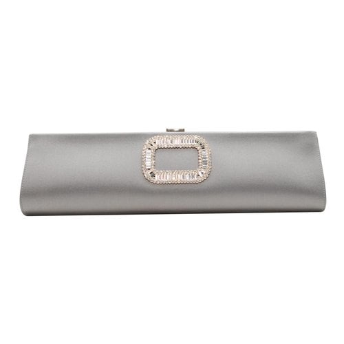 Pre-owned Roger Vivier Cloth Clutch Bag In Grey