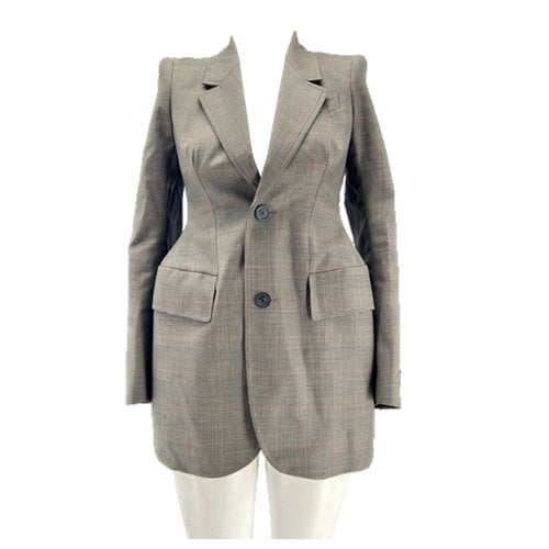 Pre-owned Balenciaga Hourglass Wool Jacket In Grey