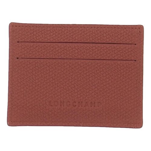 Pre-owned Longchamp Leather Card Wallet In Brown