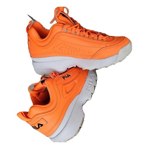 Pre-owned Fila Low Trainers In Orange