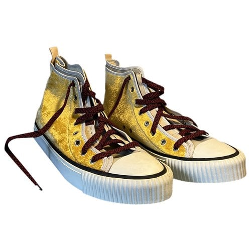 Pre-owned Lanvin High Trainers In Yellow