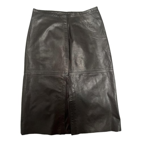 Pre-owned Plein Sud Leather Skirt Suit In Black
