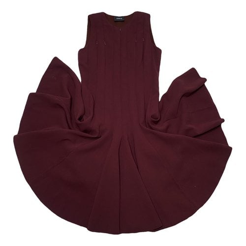 Pre-owned Akris Wool Mid-length Dress In Burgundy