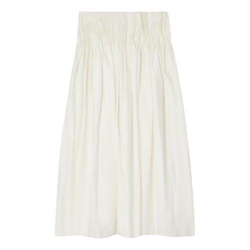 Pre-owned The Row Mid-length Skirt In Ecru