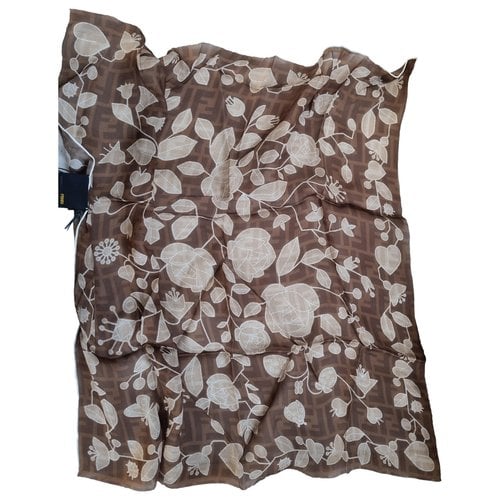 Pre-owned Fendi Silk Handkerchief In Beige