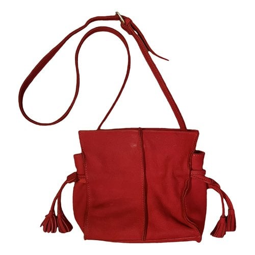 Pre-owned Anthropologie Leather Crossbody Bag In Red