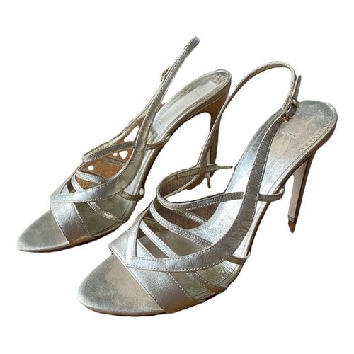 Pre-owned Max Mara Leather Sandal In Gold