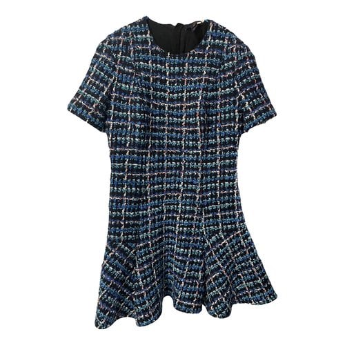 Pre-owned Louis Vuitton Tweed Mini Dress In Blue