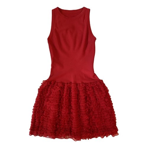 Pre-owned Alaïa Mini Dress In Red