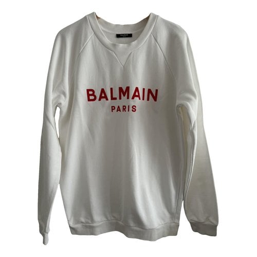 Pre-owned Balmain Sweatshirt In White