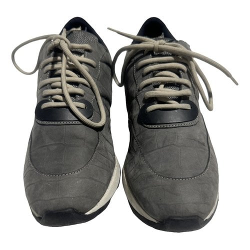 Pre-owned Giuseppe Zanotti Leather Low Trainers In Grey