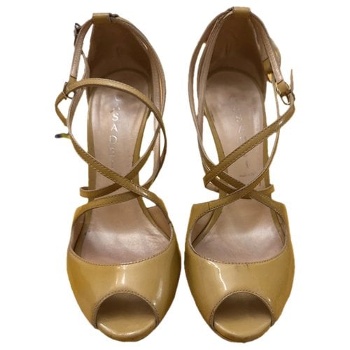 Pre-owned Casadei Leather Sandals In Yellow