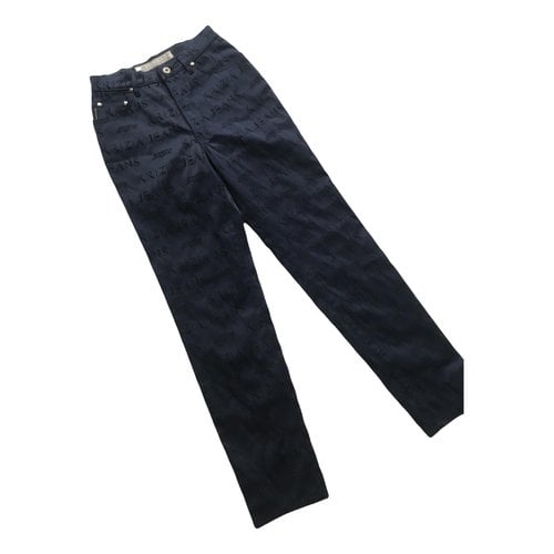 Pre-owned Krizia Straight Pants In Blue