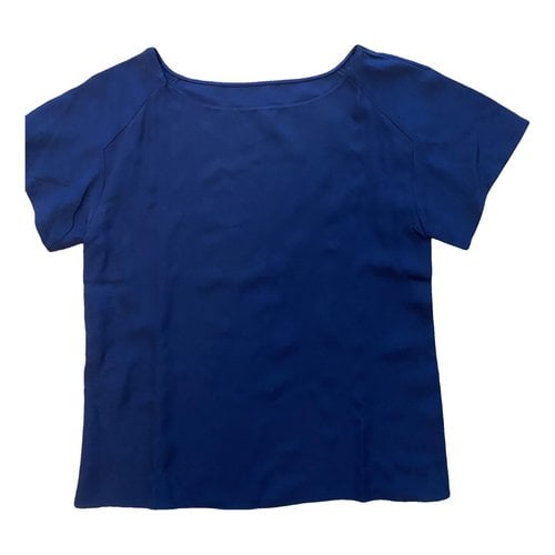 Pre-owned Alberta Ferretti Silk T-shirt In Blue