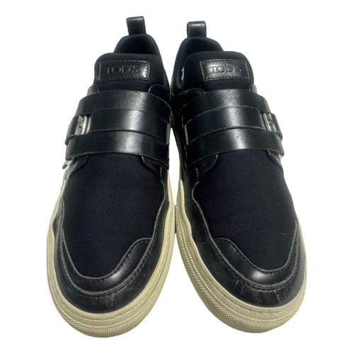 Pre-owned Tod's Leather Trainers In Black