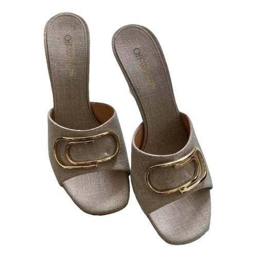 Pre-owned Off-white Cloth Sandals In Beige