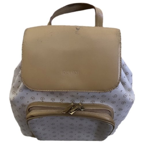 Pre-owned Pollini Leather Backpack In Beige