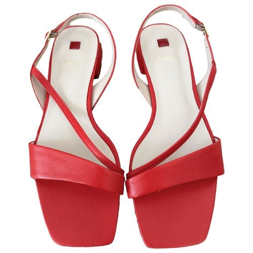 Pre-owned Hogl Leather Sandal In Red