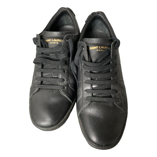 Pre-owned Saint Laurent Sl/01 Leather Trainers In Black