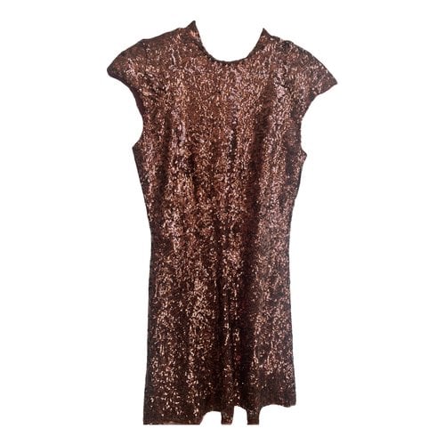 Pre-owned Tara Jarmon Glitter Mid-length Dress In Burgundy