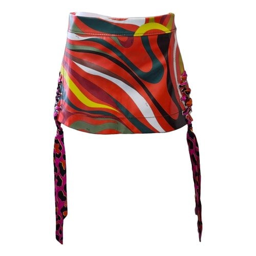 Pre-owned Emilio Pucci Mini Skirt In Red
