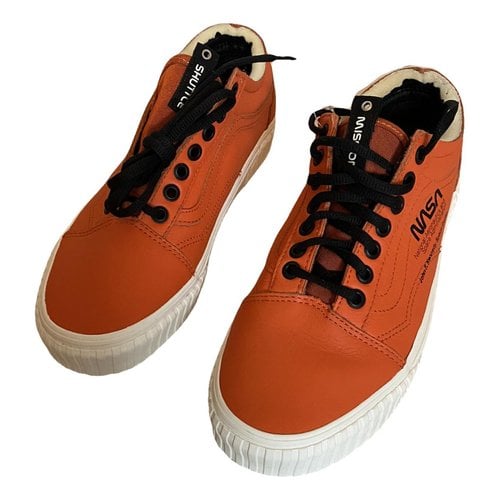 Pre-owned Vans Leather Trainers In Orange