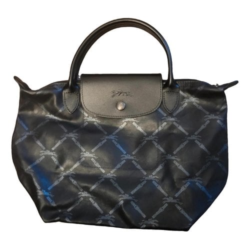 Pre-owned Longchamp Pliage Cloth Handbag In Black