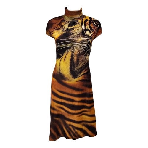 Pre-owned Roberto Cavalli Mid-length Dress In Brown