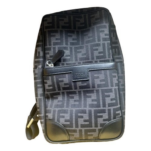 Pre-owned Fendi Leather Travel Bag In Black