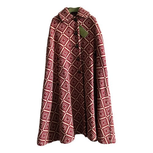 Pre-owned Gucci Wool Coat In Burgundy