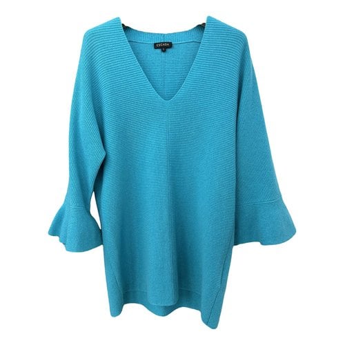 Pre-owned Escada Wool Jumper In Turquoise