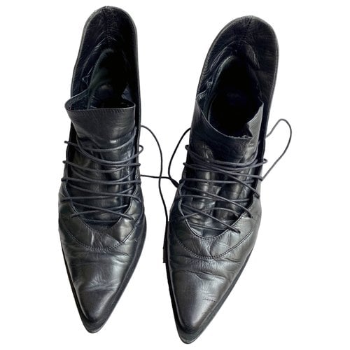 Pre-owned Italia Independent Leather Flats In Black