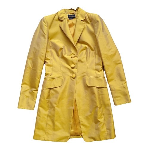 Pre-owned Luisa Spagnoli Silk Coat In Yellow