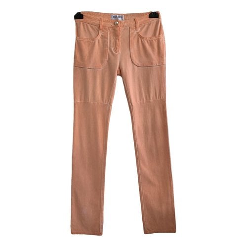 Pre-owned Chanel Trousers In Orange