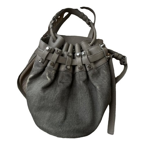 Pre-owned Alexander Wang Diego Leather Handbag In Grey