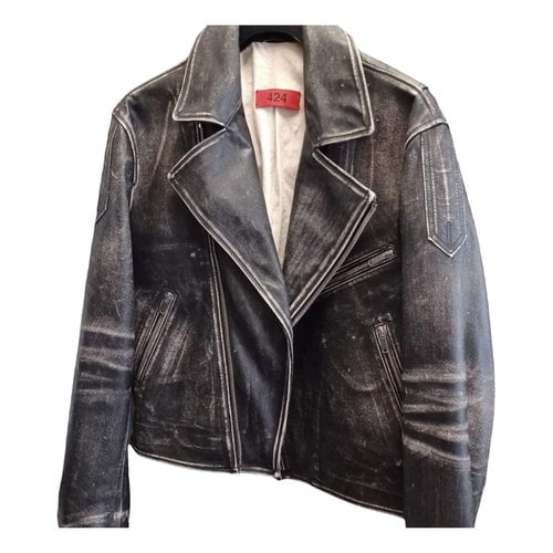 Pre-owned 424 Leather Jacket In Black