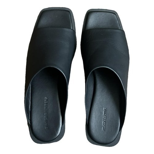 Pre-owned Bianca Saunders Leather Flats In Black