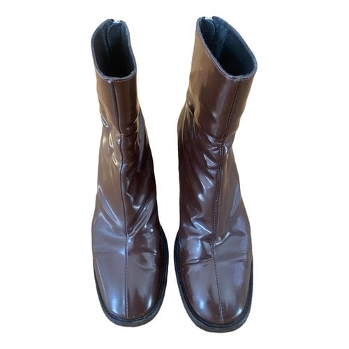 Pre-owned Miista Leather Boots In Brown
