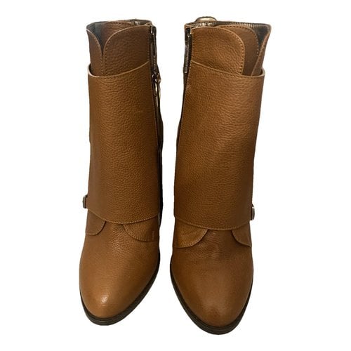 Pre-owned Trussardi Leather Boots In Camel