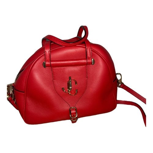 Pre-owned Jimmy Choo Varenne Leather Crossbody Bag In Red