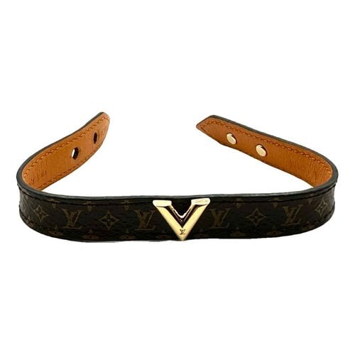 Pre-owned Louis Vuitton Twist Cloth Bracelet In Brown