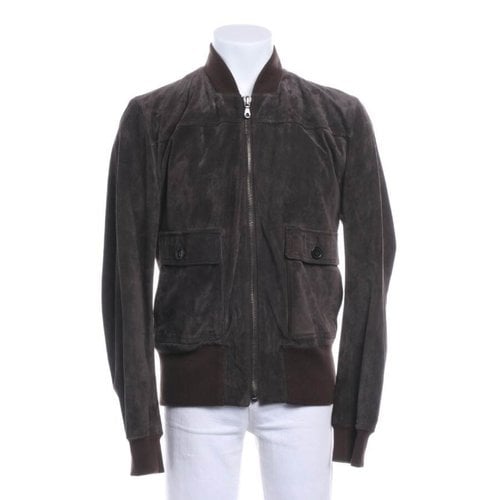 Pre-owned Dolce & Gabbana Leather Coat In Brown