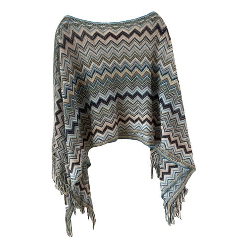 Pre-owned Missoni Wool Poncho In Blue
