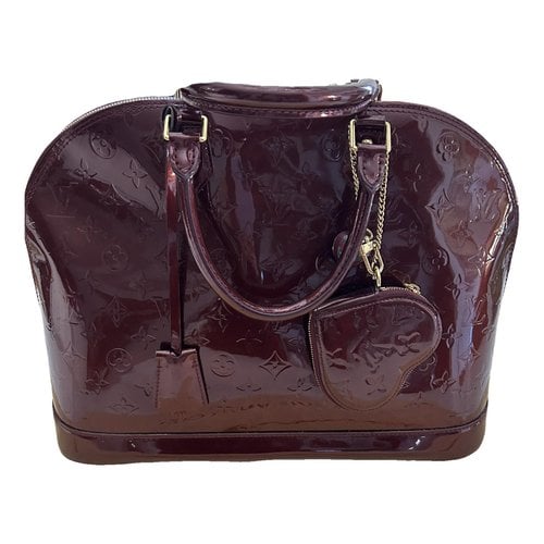 Pre-owned Louis Vuitton Alma Leather Handbag In Burgundy