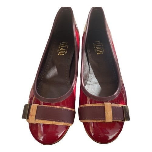 Pre-owned Alviero Martini Patent Leather Ballet Flats In Red