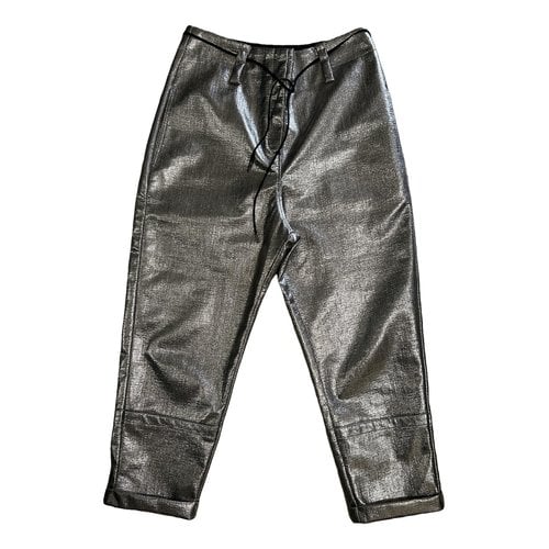 Pre-owned Odeeh Trousers In Silver