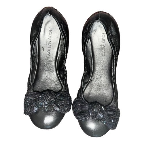 Pre-owned Louis Vuitton Glitter Ballet Flats In Anthracite