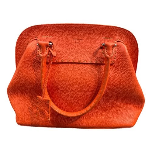 Pre-owned Fendi 3jours Leather Handbag In Orange