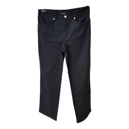 Pre-owned Roccobarocco Straight Pants In Black